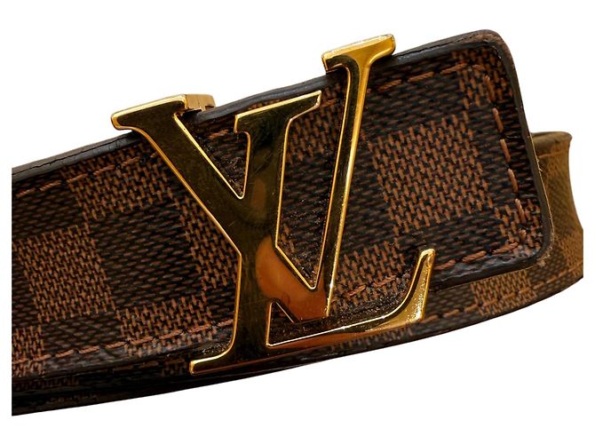 Cintura Louis Vuitton LV Initiales Damier Ebene Wide Marrone - vista 2