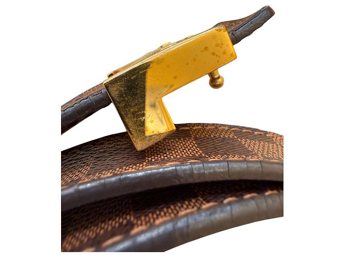 Cintura Louis Vuitton LV Initiales Damier Ebene Wide Marrone - vista 4