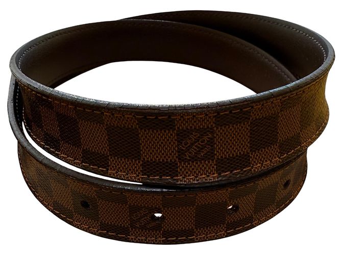 Cintura Louis Vuitton LV Initiales Damier Ebene Wide Marrone - vista 5