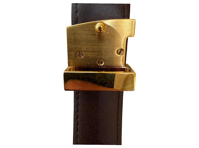 Cintura Louis Vuitton LV Initiales Damier Ebene Wide Marrone - vista 6