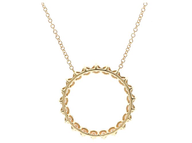 Autre Marque Collar Tiffany Open Circle con diamantes en oro rosa 18K Dorado - vista 2