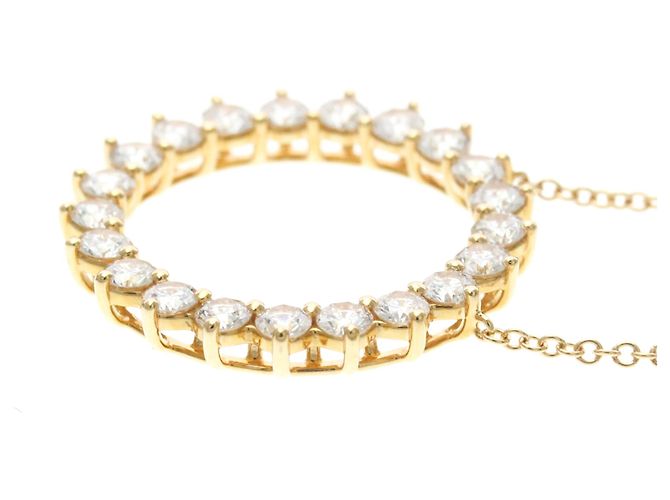 Autre Marque Collar Tiffany Open Circle con diamantes en oro rosa 18K Dorado - vista 3