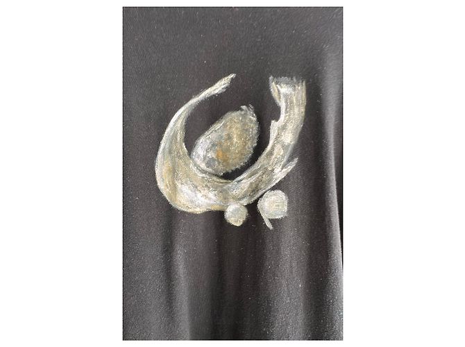 Yohji Yamamoto Camiseta 'Dragon' con estampado abstracto Negro - vista 12