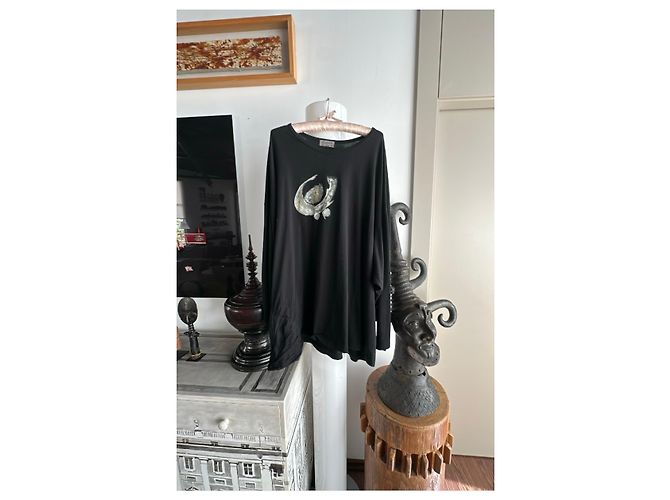 Yohji Yamamoto Camiseta 'Dragon' con estampado abstracto Negro - vista 3