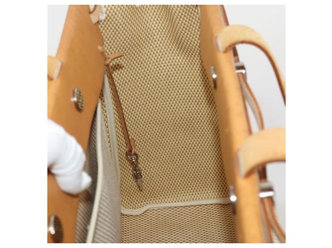 Hermès Bolso Tote HERMES Herbag Cabas GM Tower Ash Beige Silver Auth 199376A Plata - vista 20