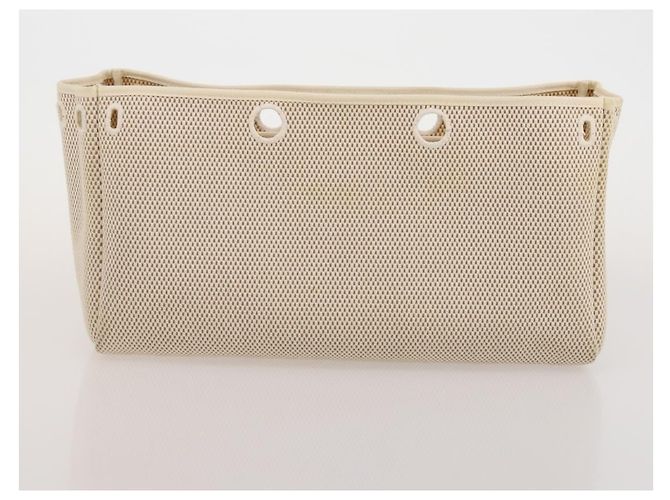 Hermès Bolso Tote HERMES Herbag Cabas GM Tower Ash Beige Silver Auth 199376A Plata - vista 22