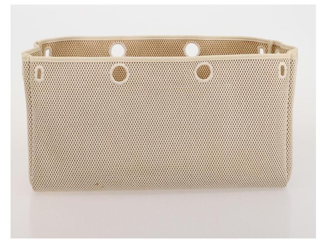 Hermès Bolso Tote HERMES Herbag Cabas GM Tower Ash Beige Silver Auth 199376A Plata - vista 23