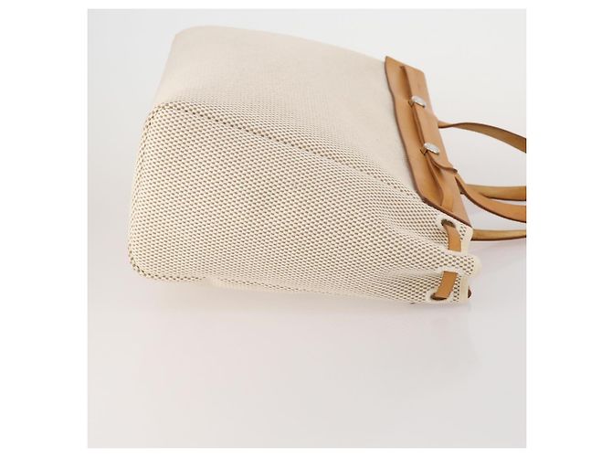 Hermès Bolso Tote HERMES Herbag Cabas GM Tower Ash Beige Silver Auth 199376A Plata - vista 3