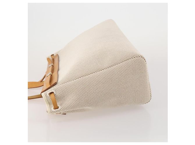 Hermès Bolso Tote HERMES Herbag Cabas GM Tower Ash Beige Silver Auth 199376A Plata - vista 4