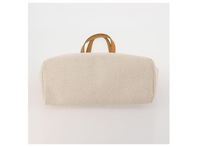Hermès Bolso Tote HERMES Herbag Cabas GM Tower Ash Beige Silver Auth 199376A Plata - vista 5