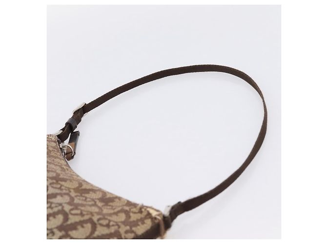 Pouch Accessori Christian Dior Trotter Canvas Beige Argento Auth 204663 - vista 14