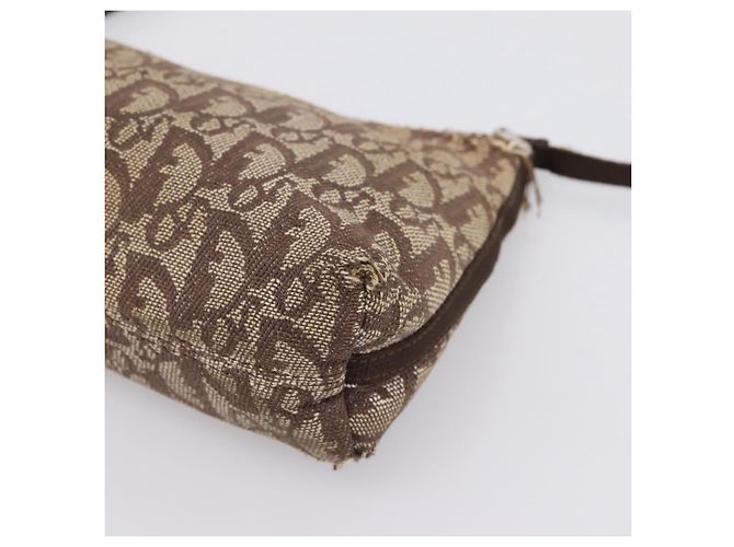 Pouch Accessori Christian Dior Trotter Canvas Beige Argento Auth 204663 - vista 15