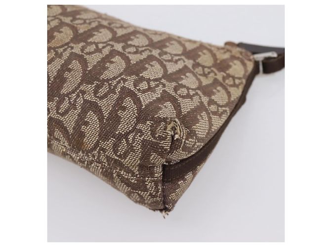 Pouch Accessori Christian Dior Trotter Canvas Beige Argento Auth 204663 - vista 16