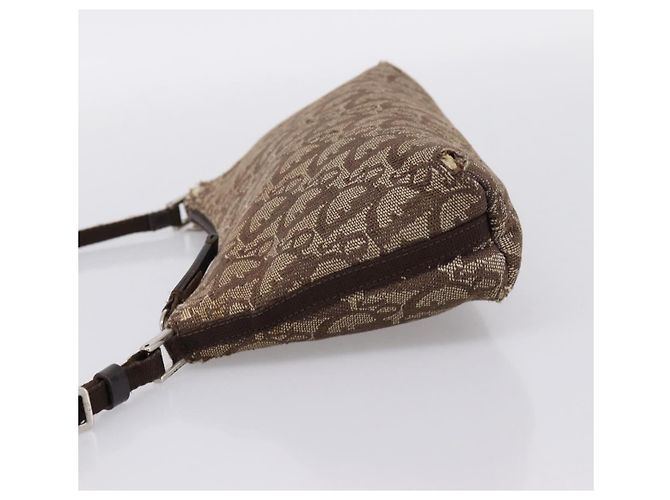 Pouch Accessori Christian Dior Trotter Canvas Beige Argento Auth 204663 - vista 3