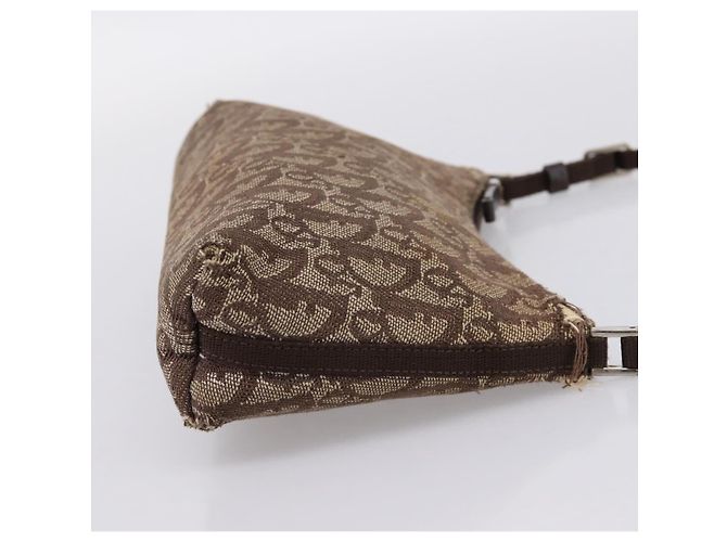 Pouch Accessori Christian Dior Trotter Canvas Beige Argento Auth 204663 - vista 4