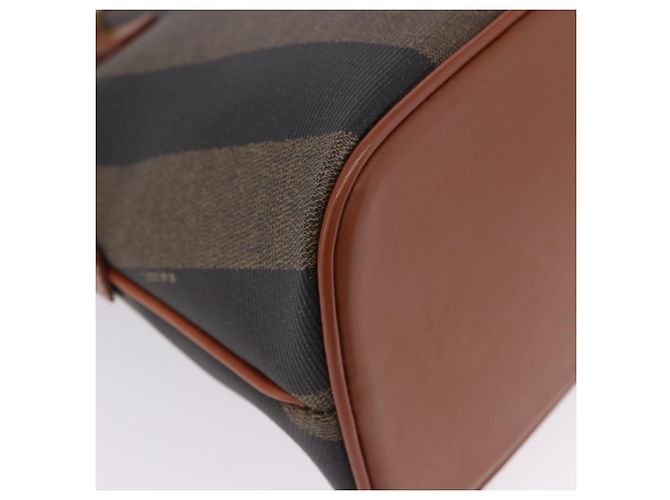 Pequin Borsa a mano FENDI Pecan Canvas PVC 2way Nero Marrone Auth ki6816V - vista 16
