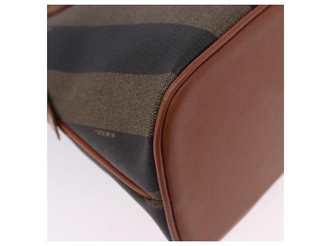 Pequin Borsa a mano FENDI Pecan Canvas PVC 2way Nero Marrone Auth ki6816V - vista 18