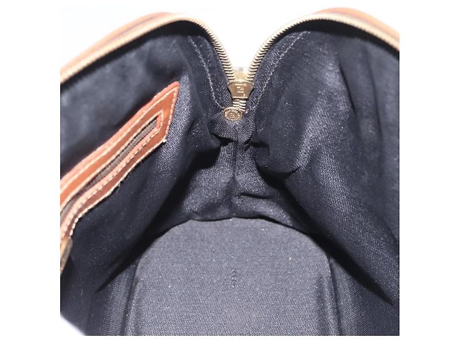 Pequin Borsa a mano FENDI Pecan Canvas PVC 2way Nero Marrone Auth ki6816V - vista 21