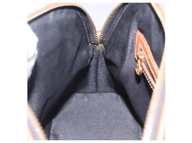 Pequin Borsa a mano FENDI Pecan Canvas PVC 2way Nero Marrone Auth ki6816V - vista 22