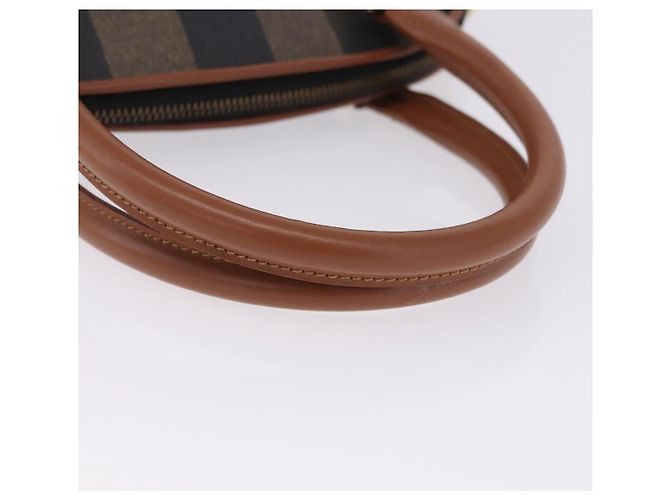 Pequin Borsa a mano FENDI Pecan Canvas PVC 2way Nero Marrone Auth ki6816V - vista 7