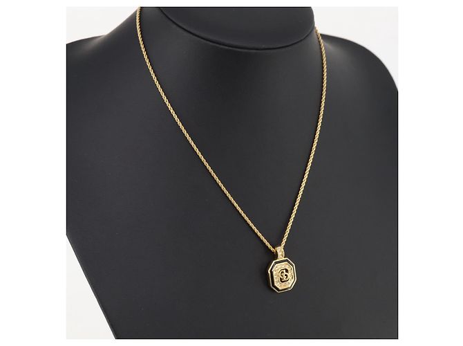 Collar Christian Dior Strass metal Gold Tone Auth 203860 - vista 15