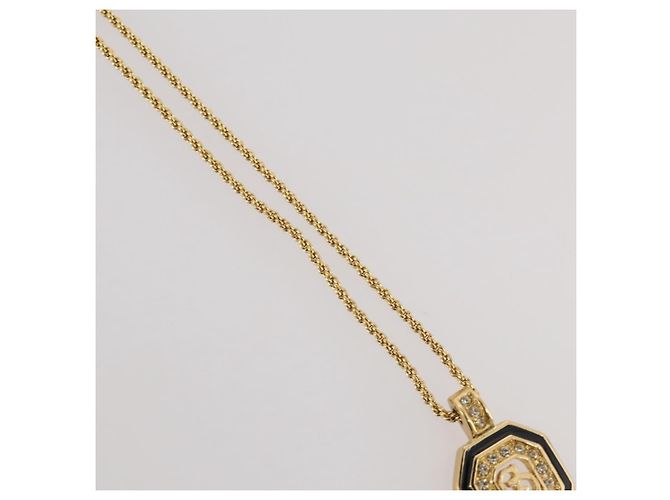 Collar Christian Dior Strass metal Gold Tone Auth 203860 - vista 4