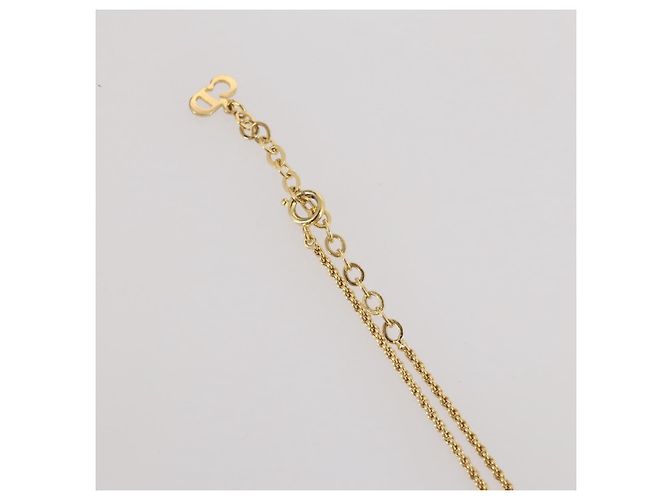 Collar Christian Dior Strass metal Gold Tone Auth 203860 - vista 7