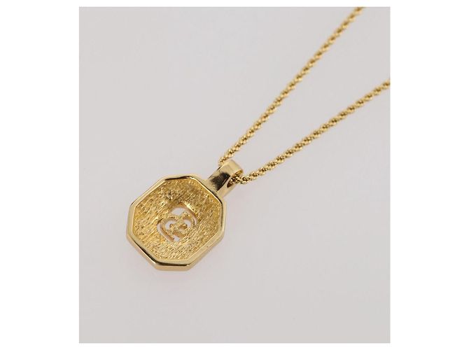 Collar Christian Dior Strass metal Gold Tone Auth 203860 - vista 9