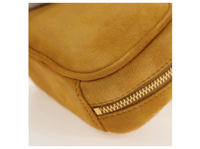 Borsa Micro Miu Miu in camoscio 2way Yellow Gold Auth 203262M D'oro Giallo - vista 19