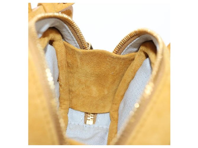 Borsa Micro Miu Miu in camoscio 2way Yellow Gold Auth 203262M D'oro Giallo - vista 23