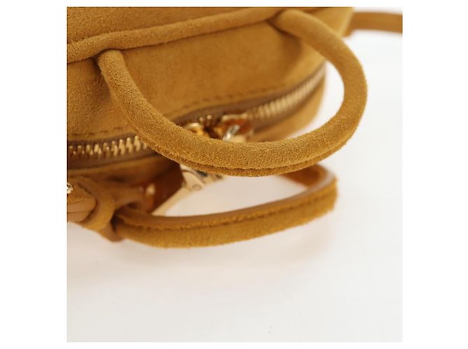 Borsa Micro Miu Miu in camoscio 2way Yellow Gold Auth 203262M D'oro Giallo - vista 7