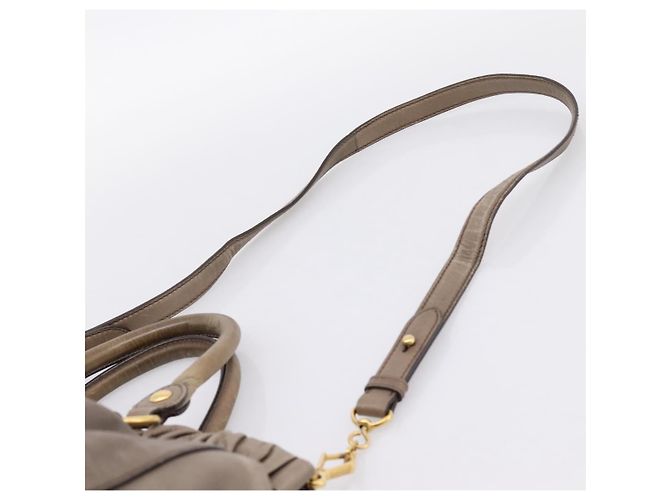 Borsa Tote Miu Miu Vitter Lux 2way Beige Gold Auth 204047A D'oro - vista 15