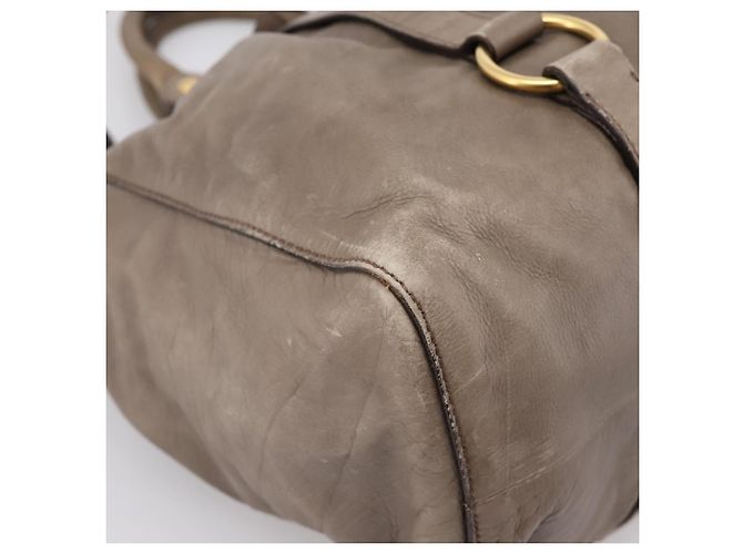 Borsa Tote Miu Miu Vitter Lux 2way Beige Gold Auth 204047A D'oro - vista 17