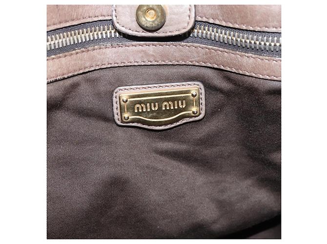 Borsa Tote Miu Miu Vitter Lux 2way Beige Gold Auth 204047A D'oro - vista 22