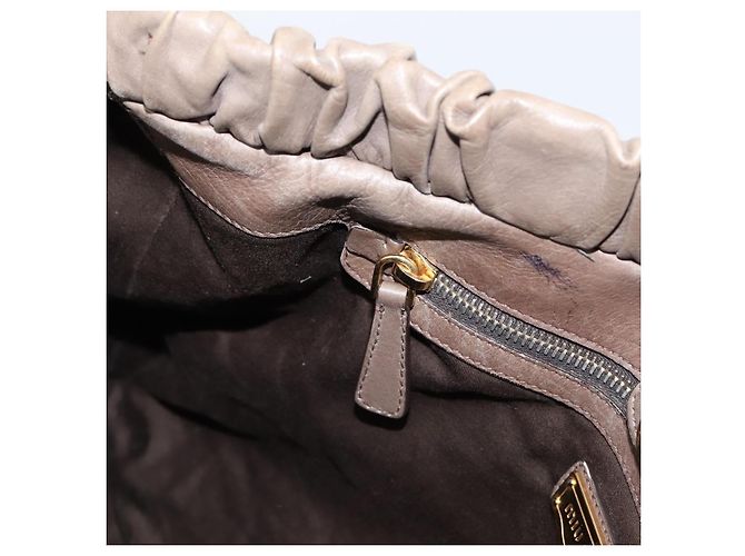 Borsa Tote Miu Miu Vitter Lux 2way Beige Gold Auth 204047A D'oro - vista 26