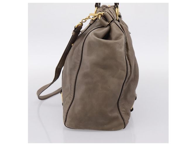 Borsa Tote Miu Miu Vitter Lux 2way Beige Gold Auth 204047A D'oro - vista 4