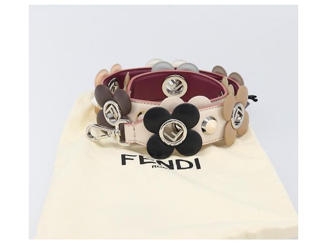 FENDI Strap Leather Beige Silver gold Auth 203680M Argenté Doré - vue 12
