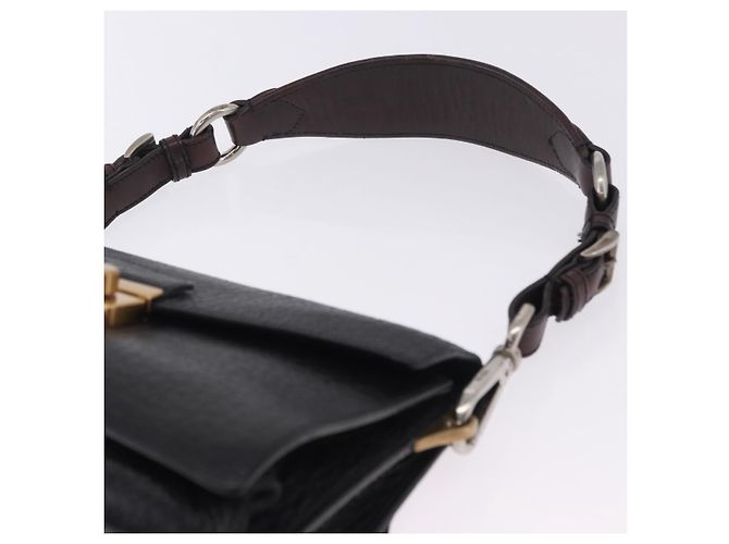 Borsa a spalla PRADA Ready Lock in pelle nera e oro autentica am12604V Nero D'oro - vista 14