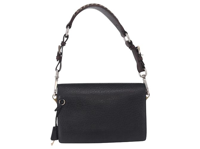 Borsa a spalla PRADA Ready Lock in pelle nera e oro autentica am12604V Nero D'oro - vista 2