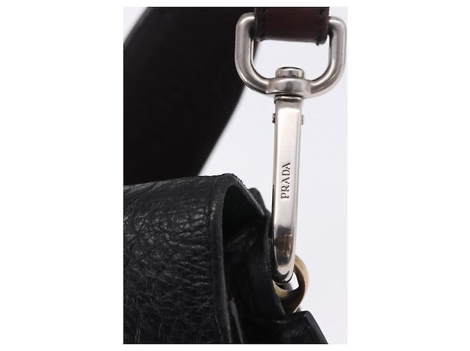 Borsa a spalla PRADA Ready Lock in pelle nera e oro autentica am12604V Nero D'oro - vista 21