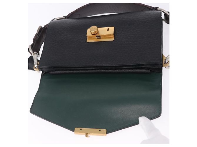 Borsa a spalla PRADA Ready Lock in pelle nera e oro autentica am12604V Nero D'oro - vista 26