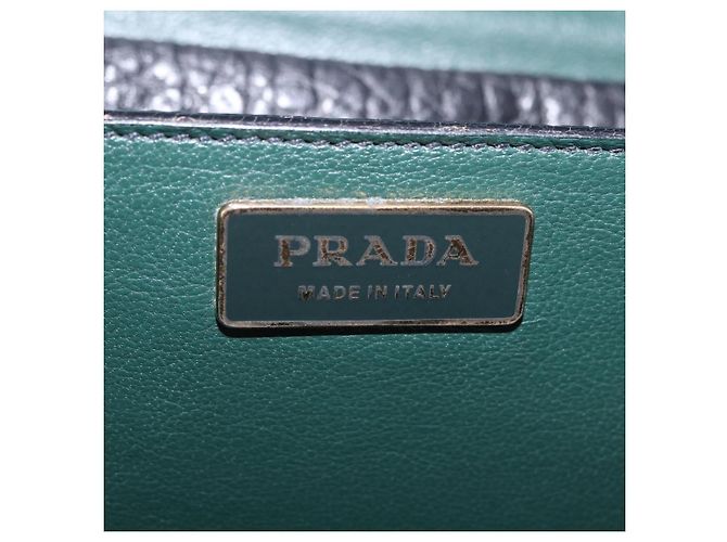 Borsa a spalla PRADA Ready Lock in pelle nera e oro autentica am12604V Nero D'oro - vista 28