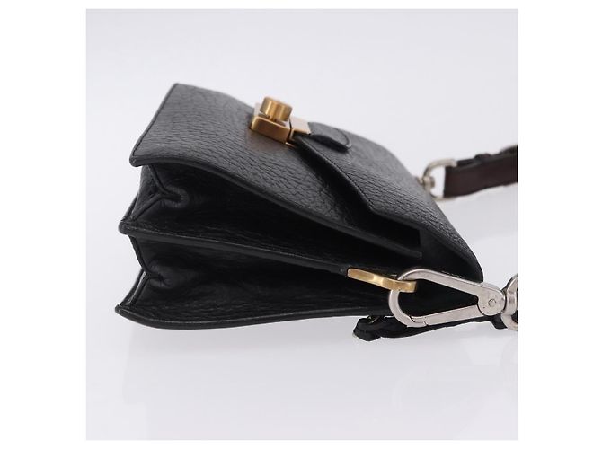 Borsa a spalla PRADA Ready Lock in pelle nera e oro autentica am12604V Nero D'oro - vista 3