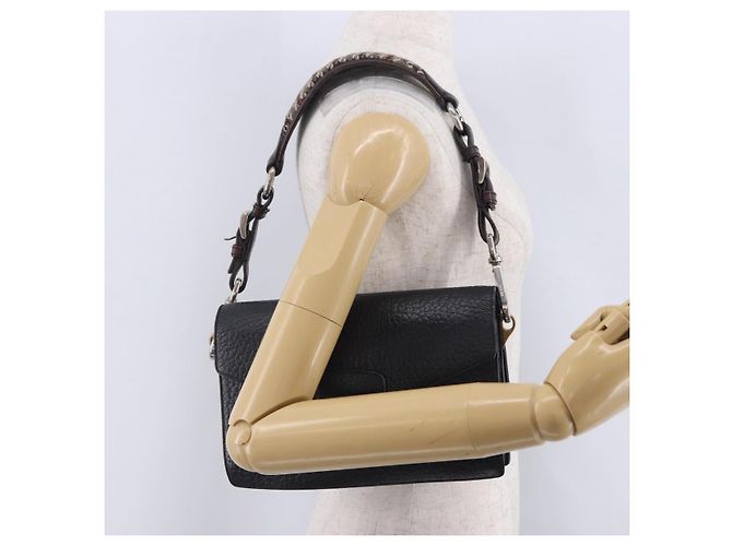 Borsa a spalla PRADA Ready Lock in pelle nera e oro autentica am12604V Nero D'oro - vista 37