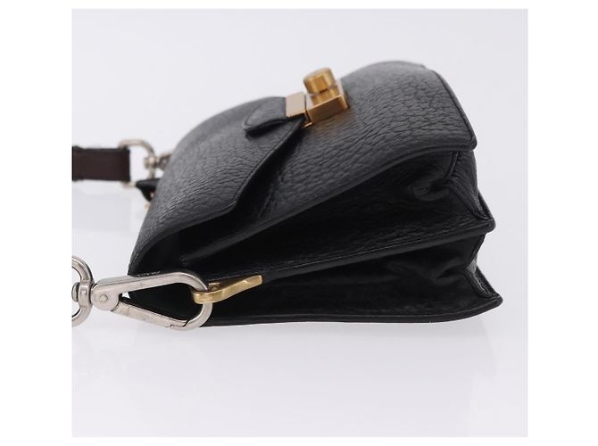 Borsa a spalla PRADA Ready Lock in pelle nera e oro autentica am12604V Nero D'oro - vista 4