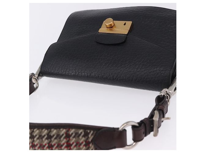 Borsa a spalla PRADA Ready Lock in pelle nera e oro autentica am12604V Nero D'oro - vista 6