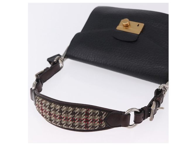 Borsa a spalla PRADA Ready Lock in pelle nera e oro autentica am12604V Nero D'oro - vista 7