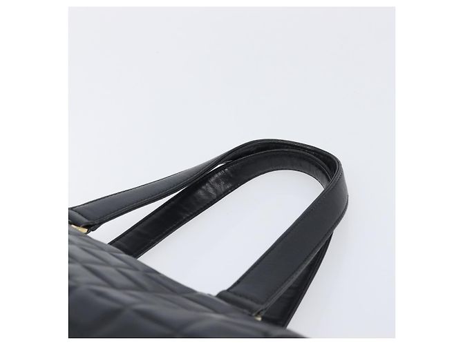 Borsa a mano CHANEL Choco Bar in pelle d'agnello nera e oro CC Auth 204075V Nero D'oro - vista 8