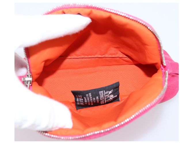 Hermès HERMES Bolide Pouch Canvas Pink Silver Auth 203321V Silber - Ansicht 10