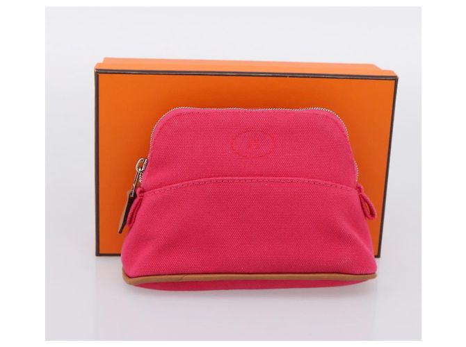 Hermès HERMES Bolide Pouch Canvas Pink Silver Auth 203321V Silber - Ansicht 12